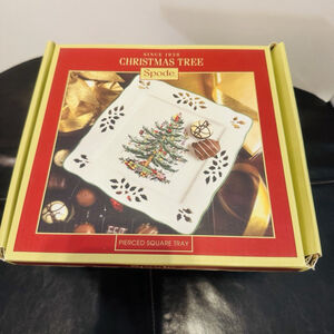 Spode Christmas Tree Pierced Square 7.5" Tray Plate